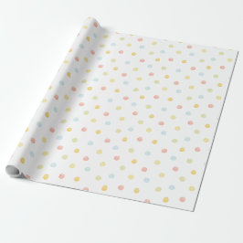 Papier Cadeau Couleurs primaires Polkadot Papier d'enveloppement