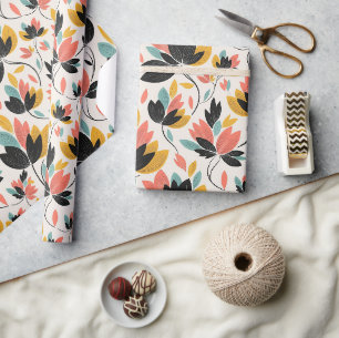 Papier Cadeau Couleurs Rétro