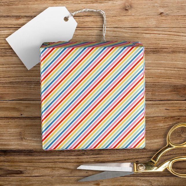 Papier Cadeau Couleurs rétro sympa Motif de bande (Créateur téléchargé)