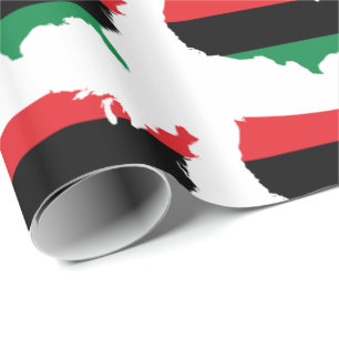 Papier Cadeau Couleurs rouges, noires et vertes de