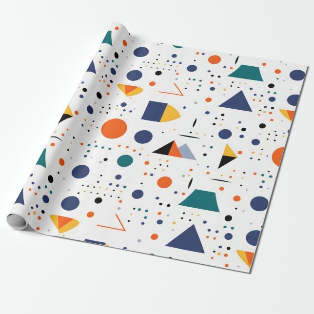 Papier Cadeau Couleurs saturées Abstraites géométriques (Déroulé)