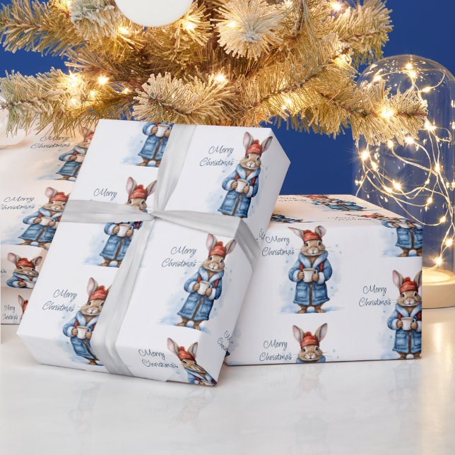 Papier Cadeau Coupe de chocolat chaud (Vacances)