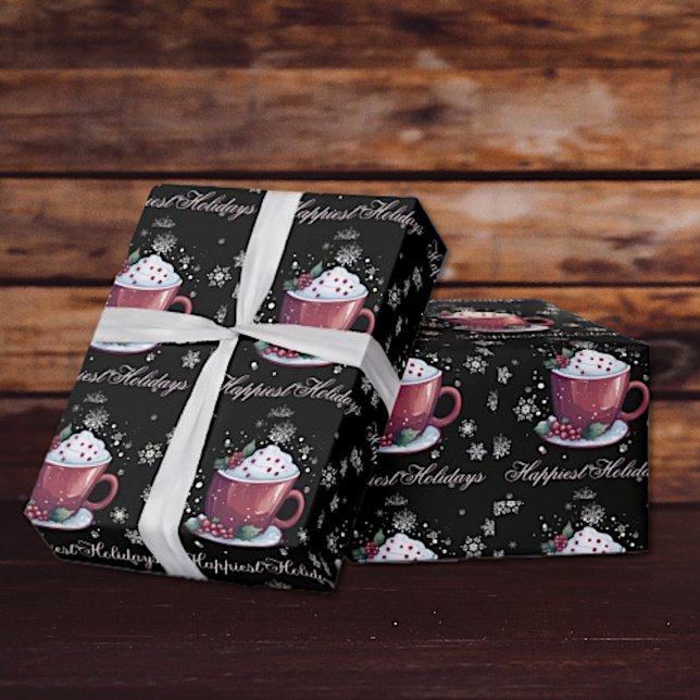 Papier Cadeau Coupe de Noël de chocolat chaud (Créateur téléchargé)