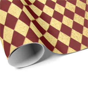 Papier Cadeau Coupe diamant de l'échiquier Royal Rouge Bourgogne