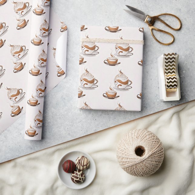 Papier Cadeau Coupe Motif de Cappuccino en toute transparence (Artisanat)