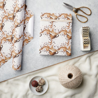 Papier Cadeau Coupe Motif de Cappuccino en toute transparence