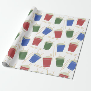 Papier Cadeau Coupes de nouilles de ramen Chopsticks à motifs