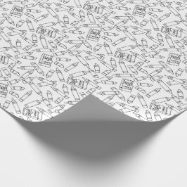 Papier Cadeau Coupez les mignons crayons de votre propre Motif n