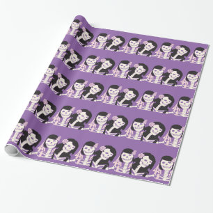 Papier Cadeau Couple de squelette féminin