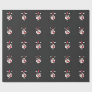 Papier Cadeau Couple de squelettes drôles amoureux