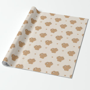 Papier Cadeau Couple d'ours Brown mignon