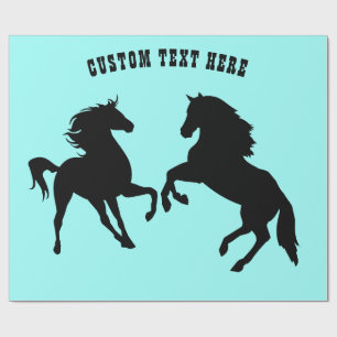 Papier Cadeau Couple Horse Wrapper Papier Texte et couleurs pers