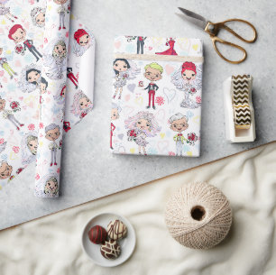 Papier Cadeau Couples de Mariage