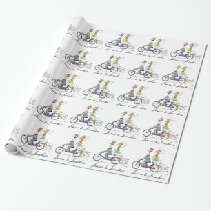 Papier Cadeau Couples de mariage de jeune mariée et de marié