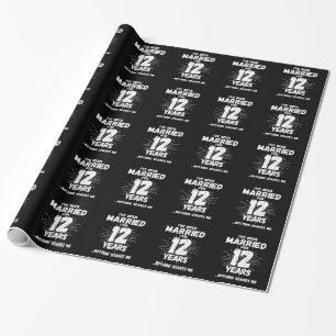 Papier Cadeau Couples mariés 12 ans drôle 12ème anniversaire