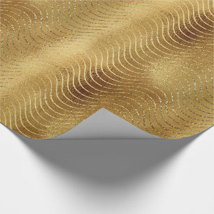 Papier Cadeau Courbes de Parties scintillant en or de luxe