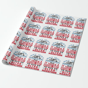 Papier Cadeau Coureur Ultra Marathon N'Importe Quel Idiot Peut E