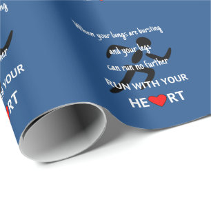 Papier Cadeau Courez avec votre coeur inspirant