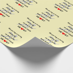 Papier Cadeau Courez avec votre coeur inspirant sport