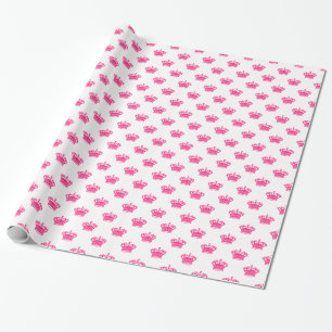 Papier Cadeau Couronne 01 - Rouge au néon sur le blanc