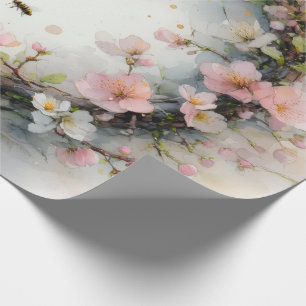 Papier Cadeau Couronne de fleurs d'eau Watercolor