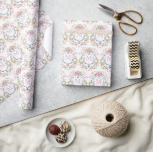 Papier Cadeau Couronne de mariage florale élégante