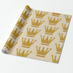 Papier Cadeau Couronne d'or de papier d'emballage