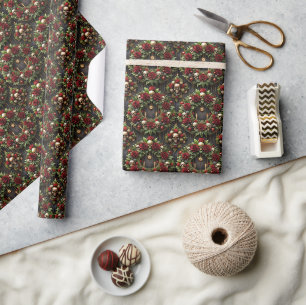Papier Cadeau Couronne gothique de Noël