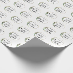 Papier Cadeau Couronne verte personnalisée pour la douche de la 