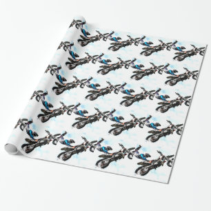 Papier Cadeau course acrobatique à moto
