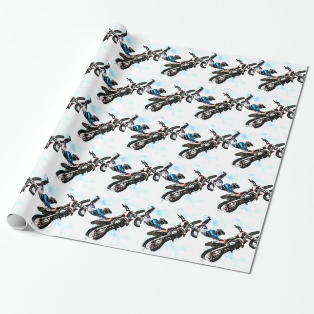 Papier Cadeau course acrobatique à moto (Déroulé)