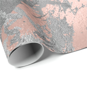 Papier Cadeau Course métallique brillante de rose rose de marbr