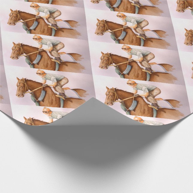 Papier Cadeau CourseHorse et JockeyWaterColor (Coin)
