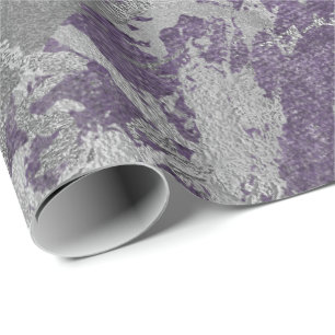 Papier Cadeau Courses métalliques brillantes de marbre grises
