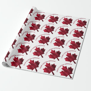 Papier Cadeau Coutume de feuille d'érable rouge du Canada