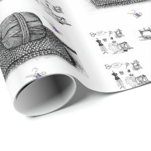 Papier Cadeau Couture du fil de papier à envelopper brillant