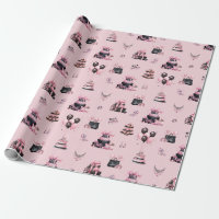 Couture rose et noir Mode Motif d'anniversaire