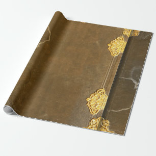 Papier Cadeau Couverture Gold & Old Book