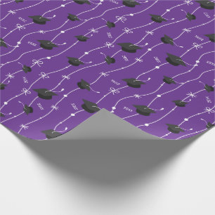Papier Cadeau Couvre-diplômes violets et ruban