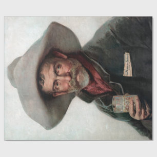 Papier Cadeau Cow-boy ranchero espagnol dans un saloon du vieux 