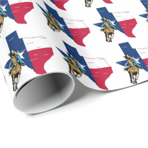 Papier Cadeau Cow-girl du Texas sur le papier d'emballage de