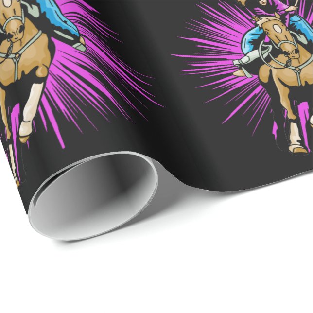 Papier Cadeau Cow-girl occidentale de papier d'emballage cadeau (Coin rond)