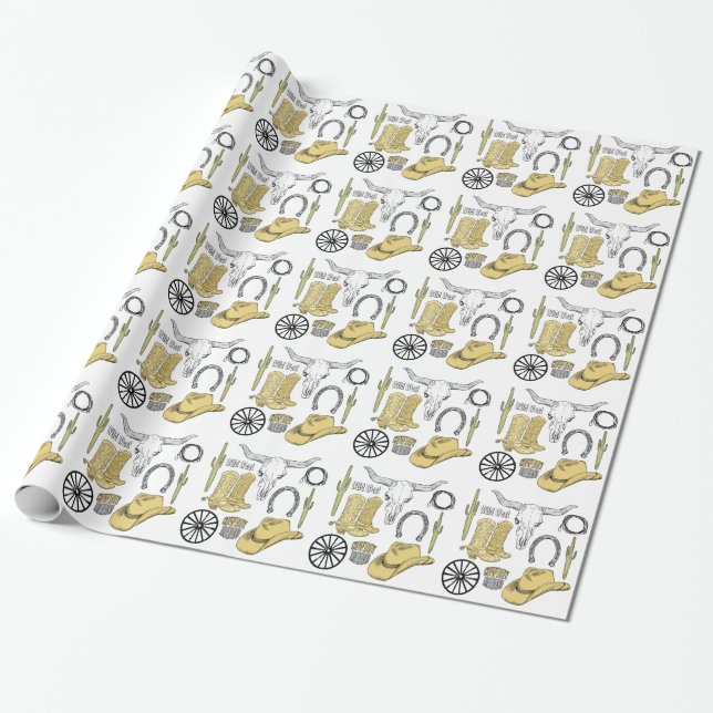Papier Cadeau Cowboy (Déroulé)