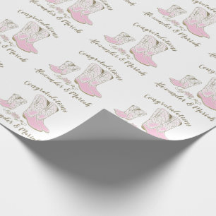 Papier Cadeau Cowboy Baby shower Country Western Blue Boy
