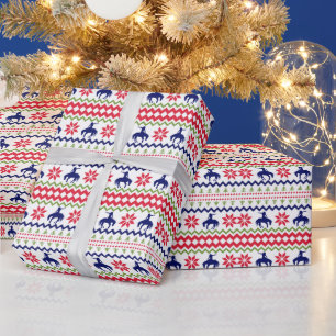 Papier Cadeau Cowboy de Rodéo de Style Nordique Noël