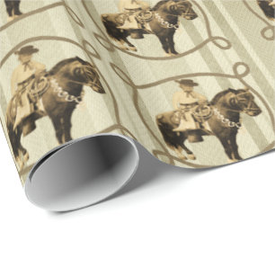 Papier Cadeau Cowboy occidental de cru de papier d'emballage