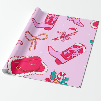 Papier Cadeau Cowgirl Christmas Cheer
