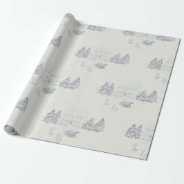 Papier Cadeau Cozy New England Christmas Home