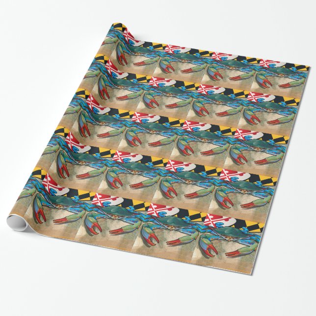 Papier Cadeau Crabe bleu du Maryland (Déroulé)