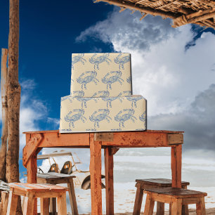 Papier Cadeau crabe bleu vintage no2